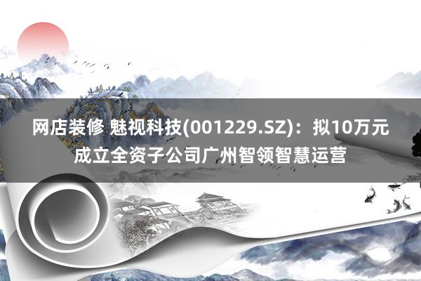 网店装修 魅视科技(001229.SZ)：拟10万元成立全资子公司广州智领智慧运营